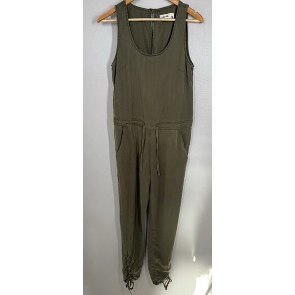 Pistola Ysabel Olive Green Sleeveless Jumpsuit Size S 100% Tencel Spring Summer - Picture 7 of 16